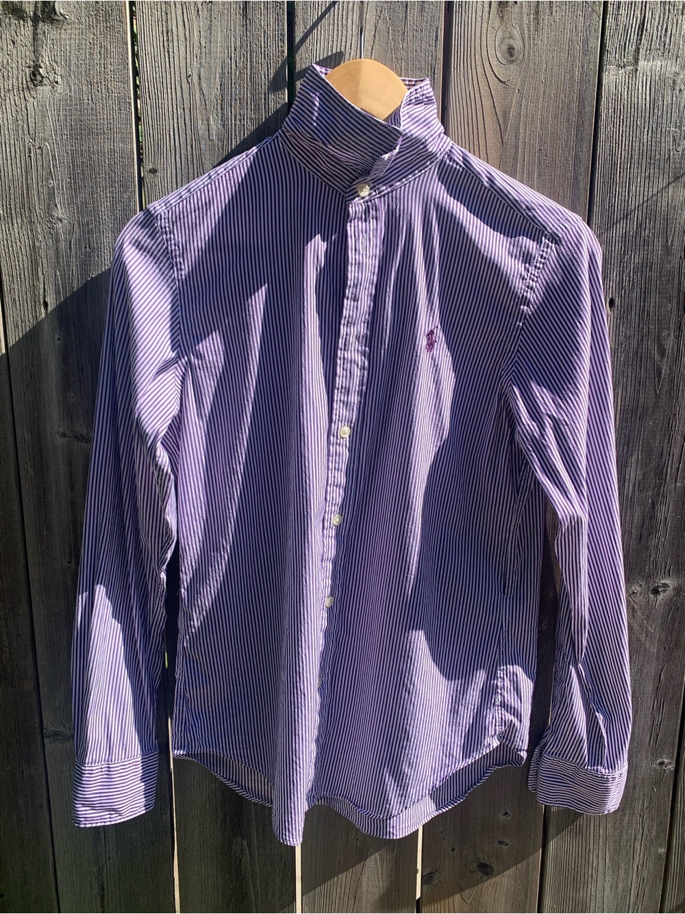 Polo Ralph Lauren Purple/White Striped Classic Fit Shirt Size 4